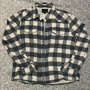 Lucky Brand Black and White Casual Button Down Shirt